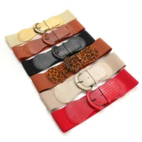 Waist Cover   Dress Women's Belt Leather Buckle Animal Print Elastic Wide Belt Women main image 1