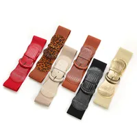 Waist Cover   Dress Women's Belt Leather Buckle Animal Print Elastic Wide Belt Women main image 2