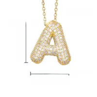 26 English Letter Necklace  Copper Gold Plated Micro-inlaid Zircon Pendant Fashion Jewelry  Hot Sale Clavicle Chain sku image 1