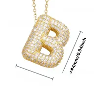 26 English Letter Necklace  Copper Gold Plated Micro-inlaid Zircon Pendant Fashion Jewelry  Hot Sale Clavicle Chain sku image 5