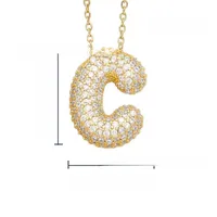 26 English Letter Necklace  Copper Gold Plated Micro-inlaid Zircon Pendant Fashion Jewelry  Hot Sale Clavicle Chain sku image 7