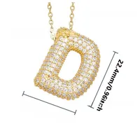 26 English Letter Necklace  Copper Gold Plated Micro-inlaid Zircon Pendant Fashion Jewelry  Hot Sale Clavicle Chain sku image 9