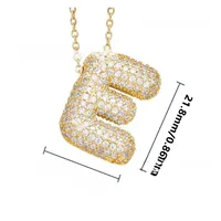 26 English Letter Necklace  Copper Gold Plated Micro-inlaid Zircon Pendant Fashion Jewelry  Hot Sale Clavicle Chain sku image 11