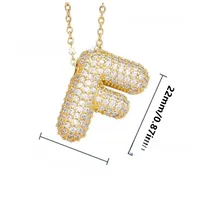 26 English Letter Necklace  Copper Gold Plated Micro-inlaid Zircon Pendant Fashion Jewelry  Hot Sale Clavicle Chain sku image 13