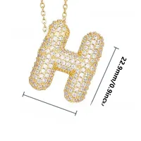 26 English Letter Necklace  Copper Gold Plated Micro-inlaid Zircon Pendant Fashion Jewelry  Hot Sale Clavicle Chain sku image 17