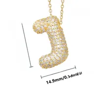 26 English Letter Necklace  Copper Gold Plated Micro-inlaid Zircon Pendant Fashion Jewelry  Hot Sale Clavicle Chain sku image 21