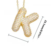 26 English Letter Necklace  Copper Gold Plated Micro-inlaid Zircon Pendant Fashion Jewelry  Hot Sale Clavicle Chain sku image 23