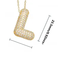 26 English Letter Necklace  Copper Gold Plated Micro-inlaid Zircon Pendant Fashion Jewelry  Hot Sale Clavicle Chain sku image 25