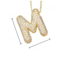 26 English Letter Necklace  Copper Gold Plated Micro-inlaid Zircon Pendant Fashion Jewelry  Hot Sale Clavicle Chain sku image 27