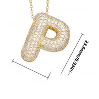 26 English Letter Necklace  Copper Gold Plated Micro-inlaid Zircon Pendant Fashion Jewelry  Hot Sale Clavicle Chain sku image 33