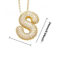 26 English Letter Necklace  Copper Gold Plated Micro-inlaid Zircon Pendant Fashion Jewelry  Hot Sale Clavicle Chain sku image 39