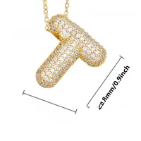 26 English Letter Necklace  Copper Gold Plated Micro-inlaid Zircon Pendant Fashion Jewelry  Hot Sale Clavicle Chain sku image 41