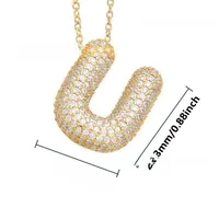 26 English Letter Necklace  Copper Gold Plated Micro-inlaid Zircon Pendant Fashion Jewelry  Hot Sale Clavicle Chain sku image 43