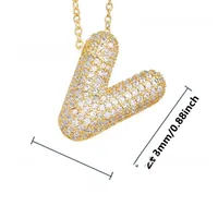 26 English Letter Necklace  Copper Gold Plated Micro-inlaid Zircon Pendant Fashion Jewelry  Hot Sale Clavicle Chain sku image 45