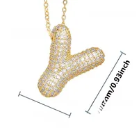 26 English Letter Necklace  Copper Gold Plated Micro-inlaid Zircon Pendant Fashion Jewelry  Hot Sale Clavicle Chain sku image 51