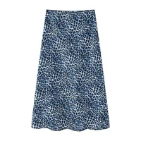 Wholesale  Summer New Women's Animal Print Silk Satin Texture Skirt Women main image 4