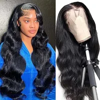 Unisex Casual Street Real Hair Centre Parting Curls Wigs main image 3