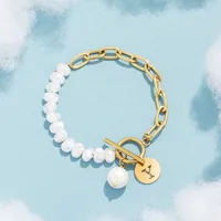 Elegant Simple Style Classic Style Letter Artificial Pearl Copper Wholesale Bracelets sku image 3