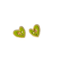 1 Pair Sweet Heart Shape Flower Tulip Enamel Inlay Alloy Pearl Ear Studs main image 6