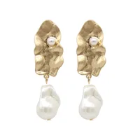 1 Pair Elegant Irregular Plating Inlay Alloy Pearl Gold Plated Drop Earrings main image 6