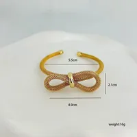 Sweet Simple Style Bow Knot Brass 18K Gold Plated Brass Bracelets In Bulk main image 2