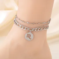 Wholesale Jewelry Simple Style Letter 304 Stainless Steel 18K Gold Plated Anklet main image 7