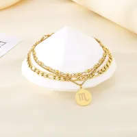 Wholesale Jewelry Simple Style Letter 304 Stainless Steel 18K Gold Plated Anklet main image 5