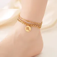 Wholesale Jewelry Simple Style Letter 304 Stainless Steel 18K Gold Plated Anklet main image 8