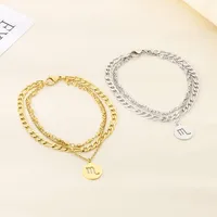 Wholesale Jewelry Simple Style Letter 304 Stainless Steel 18K Gold Plated Anklet main image 4