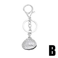 Modern Style Simple Style Shell Alloy Plating Inlay Rhinestones 18K Gold Plated Bag Pendant Keychain main image 5