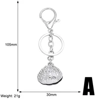 Modern Style Simple Style Shell Alloy Plating Inlay Rhinestones 18K Gold Plated Bag Pendant Keychain sku image 2