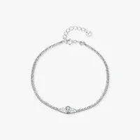 Sterling Silver Cable Chain Box Chain Simple Style Bracelets sku image 1