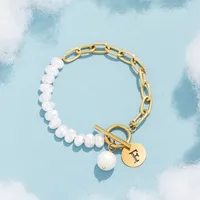 Elegant Simple Style Classic Style Letter Artificial Pearl Copper Wholesale Bracelets sku image 6