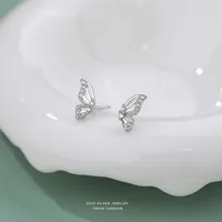 1 Pair Sterling Silver Zircon Butterfly Ear Studs main image 5