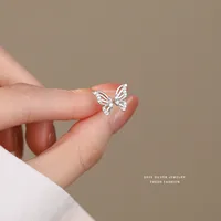 1 Pair Sterling Silver Zircon Butterfly Ear Studs main image 3