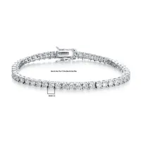 Brass Casual Classic Style Shiny Plating Inlay Round Zircon Tennis Bracelet main image 4