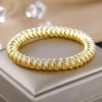 Brass 18K Gold Plated Casual Classic Style Plating Round Bangle main image 1