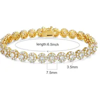 Brass 18K Gold Plated Casual Classic Style Plating Inlay Round Zircon Tennis Bracelet main image 5