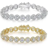 Brass 18K Gold Plated Casual Classic Style Plating Inlay Round Zircon Tennis Bracelet main image 2