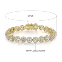 Brass 18K Gold Plated Casual Classic Style Plating Inlay Round Zircon Tennis Bracelet main image 6