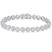 Brass 18K Gold Plated Casual Classic Style Plating Inlay Round Zircon Tennis Bracelet sku image 7