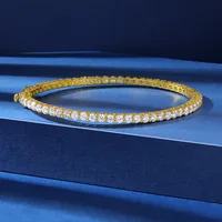 Brass Casual Basic Classic Style Plating Inlay Round Zircon Bangle main image 3