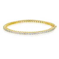 Brass Casual Basic Classic Style Plating Inlay Round Zircon Bangle sku image 1