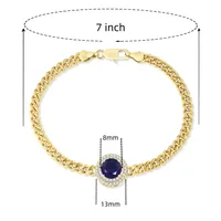 Wholesale Casual Classic Style Round Brass Inlay 18K Gold Plated Zircon Bracelets sku image 1