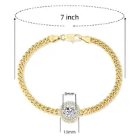 Wholesale Casual Classic Style Round Brass Inlay 18K Gold Plated Zircon Bracelets sku image 7