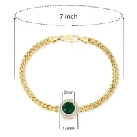 Wholesale Casual Classic Style Round Brass Inlay 18K Gold Plated Zircon Bracelets sku image 2