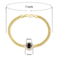 Wholesale Casual Classic Style Round Brass Inlay 18K Gold Plated Zircon Bracelets sku image 3