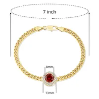 Wholesale Casual Classic Style Round Brass Inlay 18K Gold Plated Zircon Bracelets sku image 5