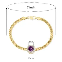 Wholesale Casual Classic Style Round Brass Inlay 18K Gold Plated Zircon Bracelets sku image 6