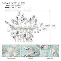 Women's Elegant Geometric Imitation Pearl Rhinestone Insert Comb sku image 1